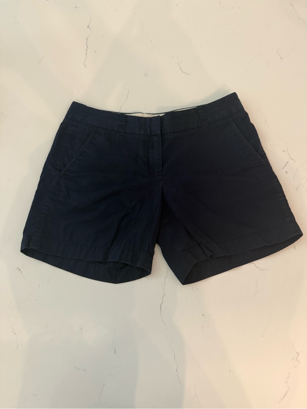 J. Crew Navy Cotton Mid-Rise Shorts